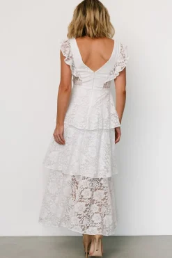 Best Baltic Born Margot Lace Tiered Maxi Dress | Off White OffWhite
