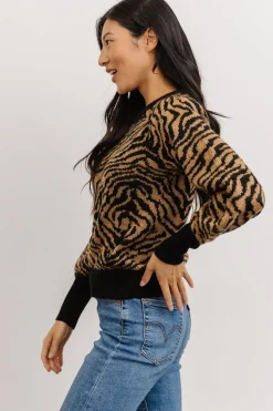 Sale Baltic Born Mariam Knit Sweater | Black + Camel Black+Camel