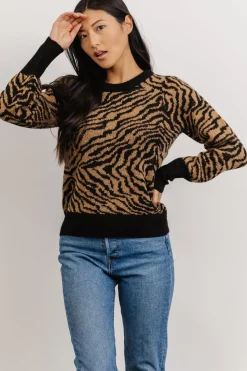 Sale Baltic Born Mariam Knit Sweater | Black + Camel Black+Camel