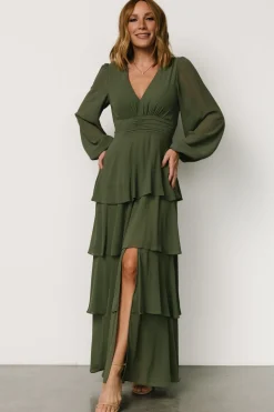 Outlet Baltic Born Mariella Tiered Maxi Dress | Dark Sage DarkSage