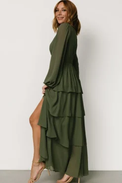 Outlet Baltic Born Mariella Tiered Maxi Dress | Dark Sage DarkSage