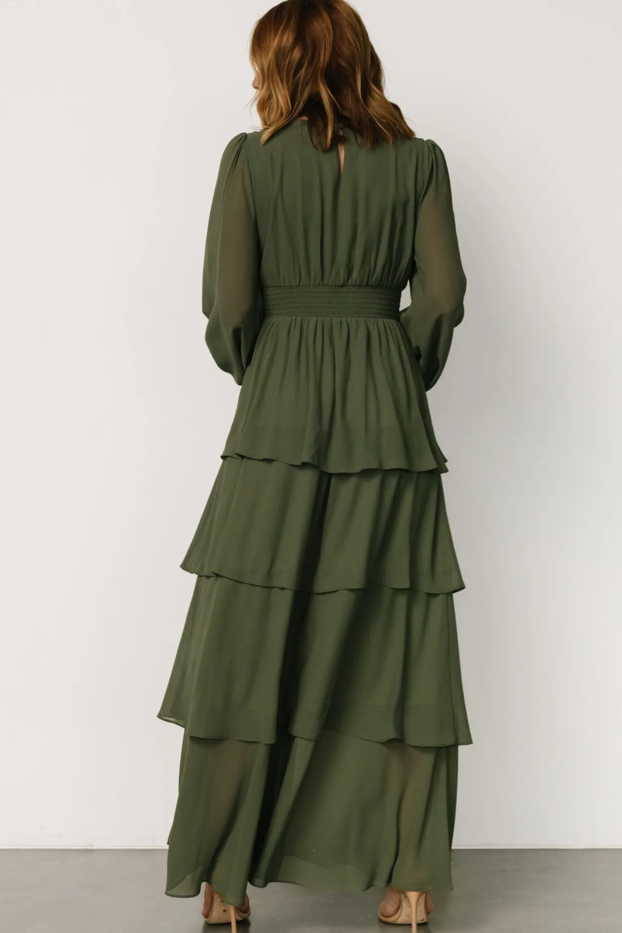 Outlet Baltic Born Mariella Tiered Maxi Dress | Dark Sage DarkSage
