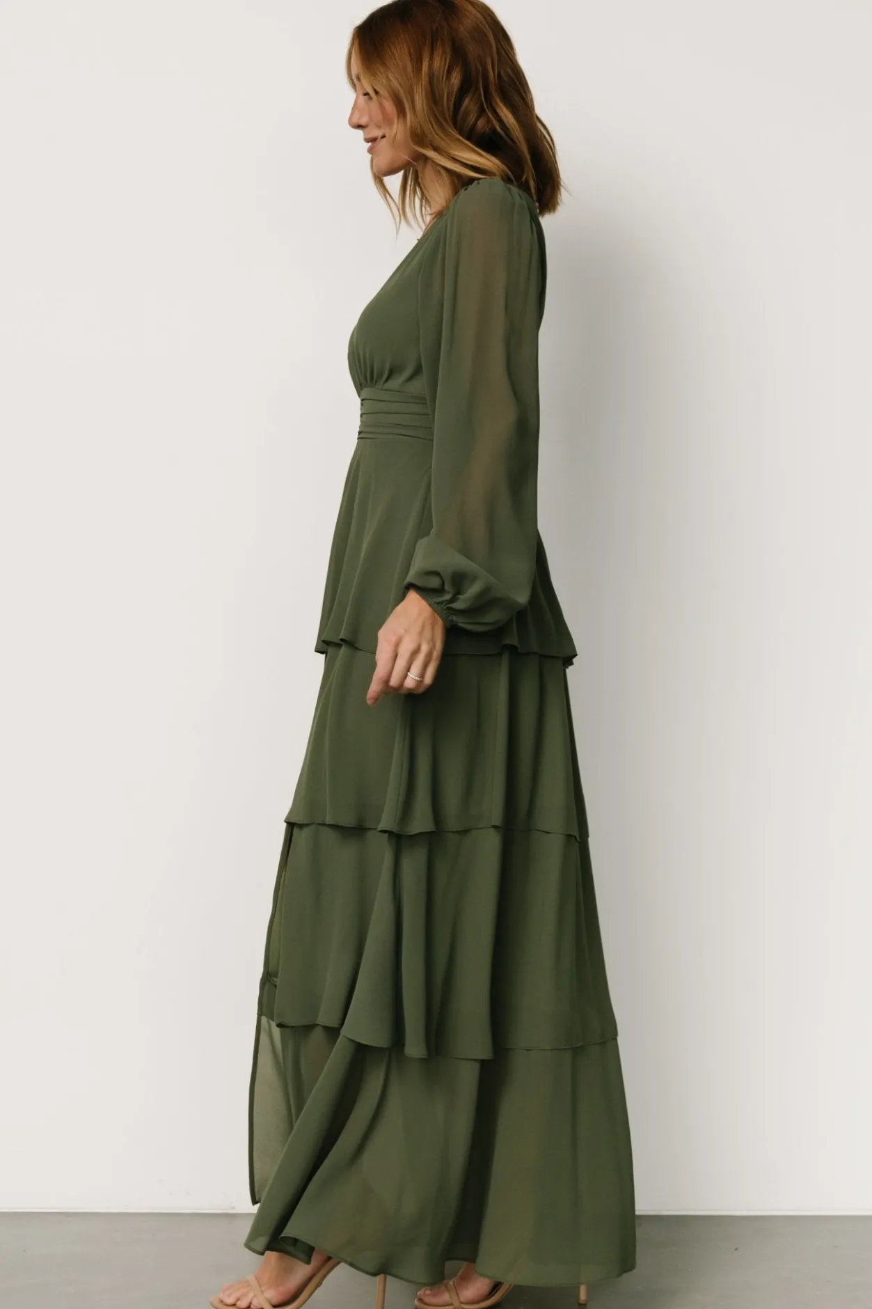 Outlet Baltic Born Mariella Tiered Maxi Dress | Dark Sage DarkSage