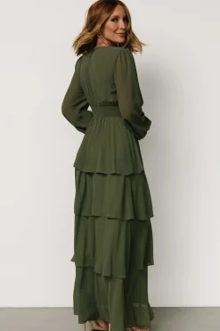 Outlet Baltic Born Mariella Tiered Maxi Dress | Dark Sage DarkSage