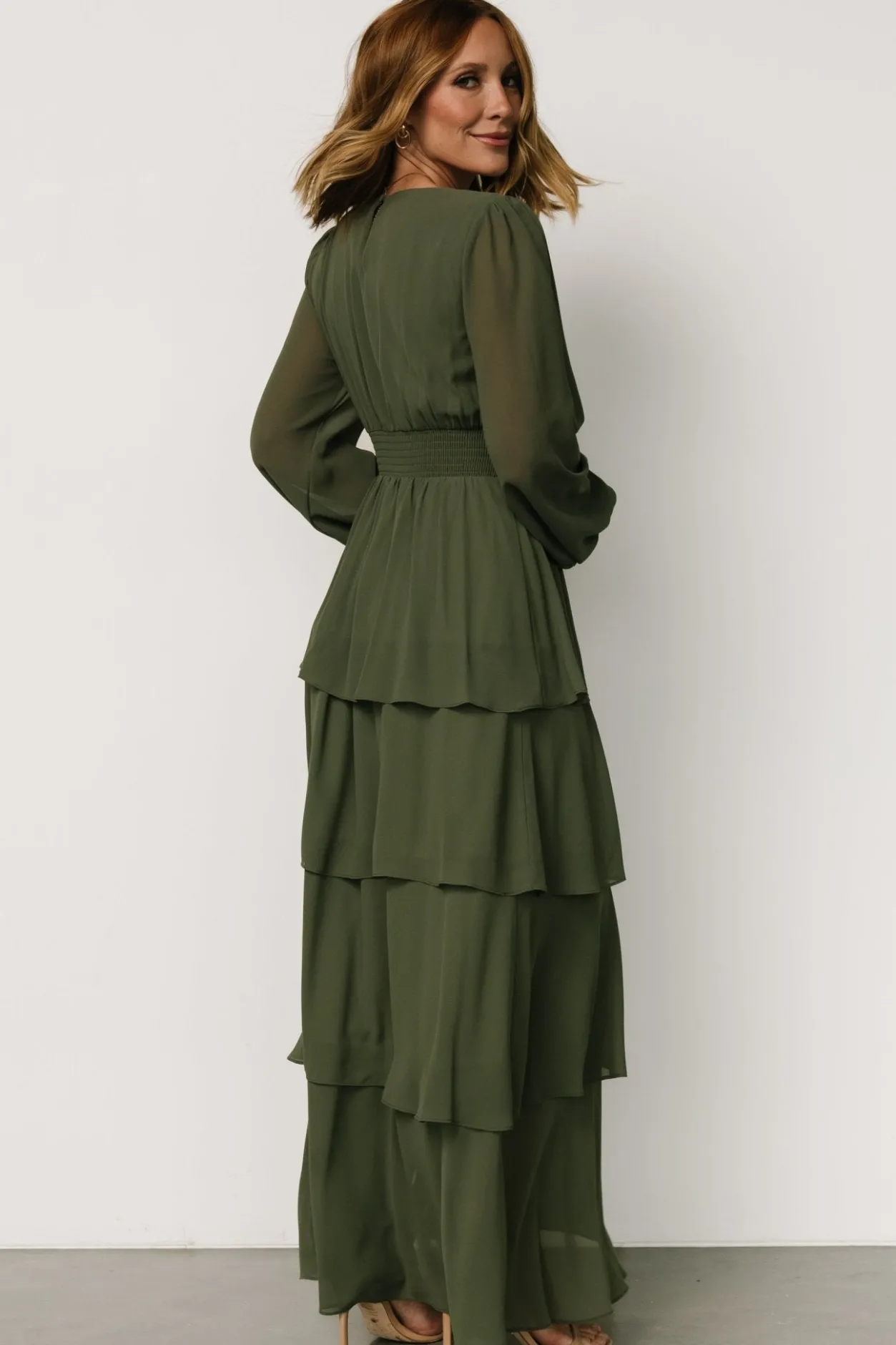 Outlet Baltic Born Mariella Tiered Maxi Dress | Dark Sage DarkSage