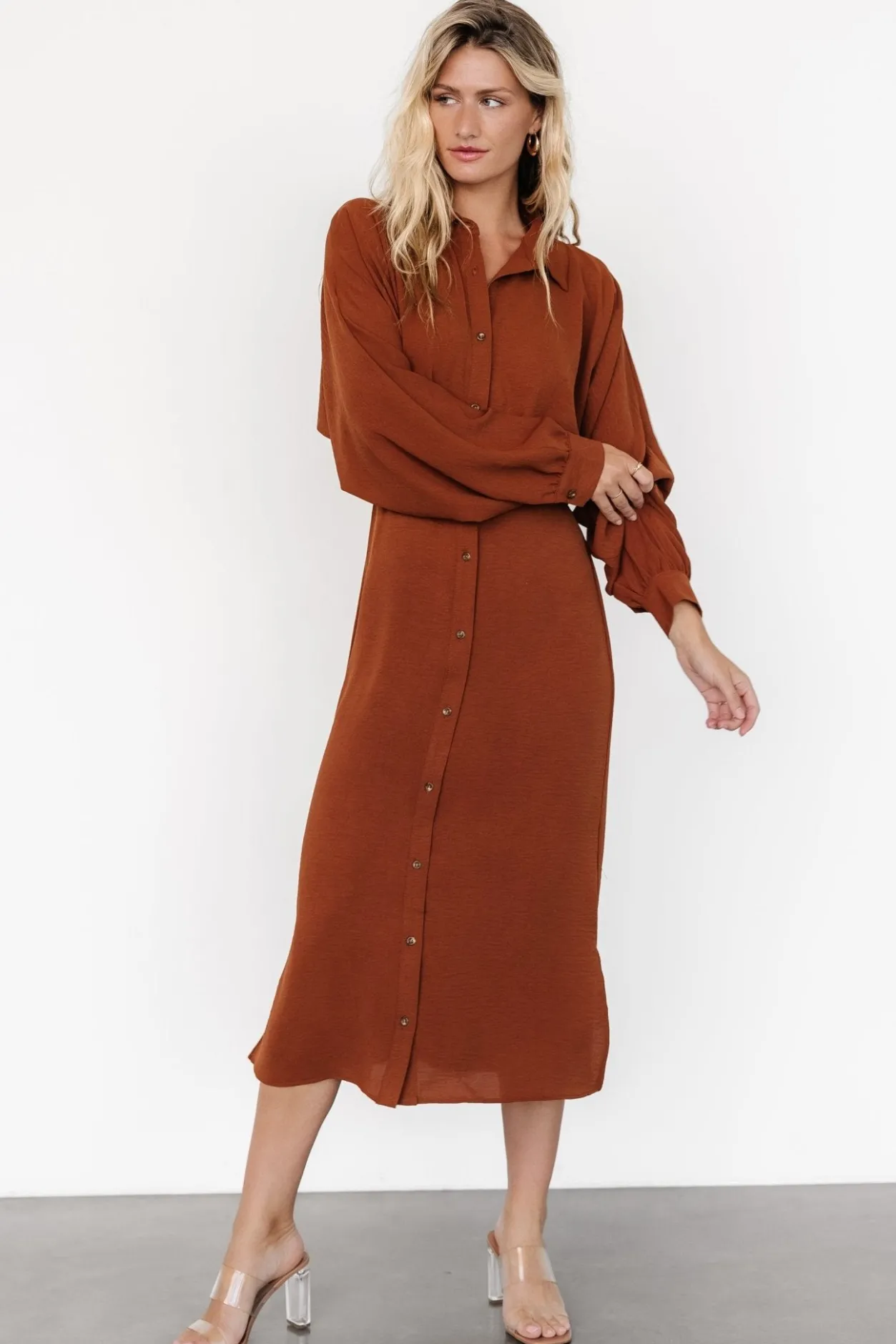 Fashion Baltic Born Marla Button Dress | Copper