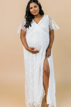 Fashion Baltic Born Marseille Embossed Maxi Dress | White