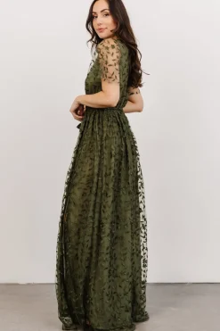 Fashion Baltic Born Marseille Embossed Maxi Dress | Olive