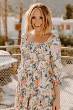 New Baltic Born Marta Smocked Midi Dress | Multi Floral MultiFloral