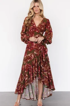 Outlet Baltic Born Maryana Ruffle Dress | Olive Floral OliveFloral