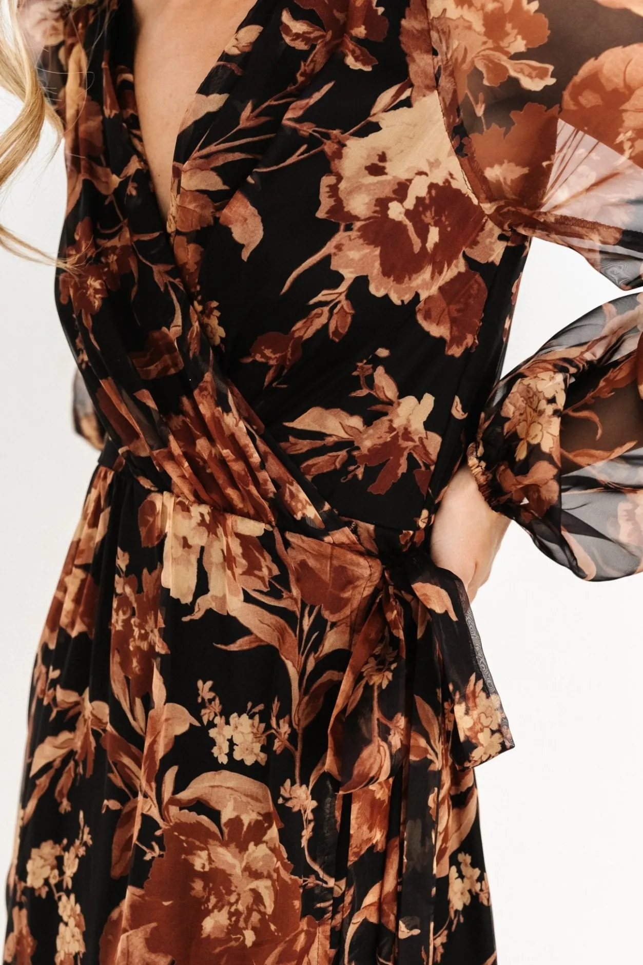 Discount Baltic Born Maura Wrap Maxi Dress | Black Print BlackPrint