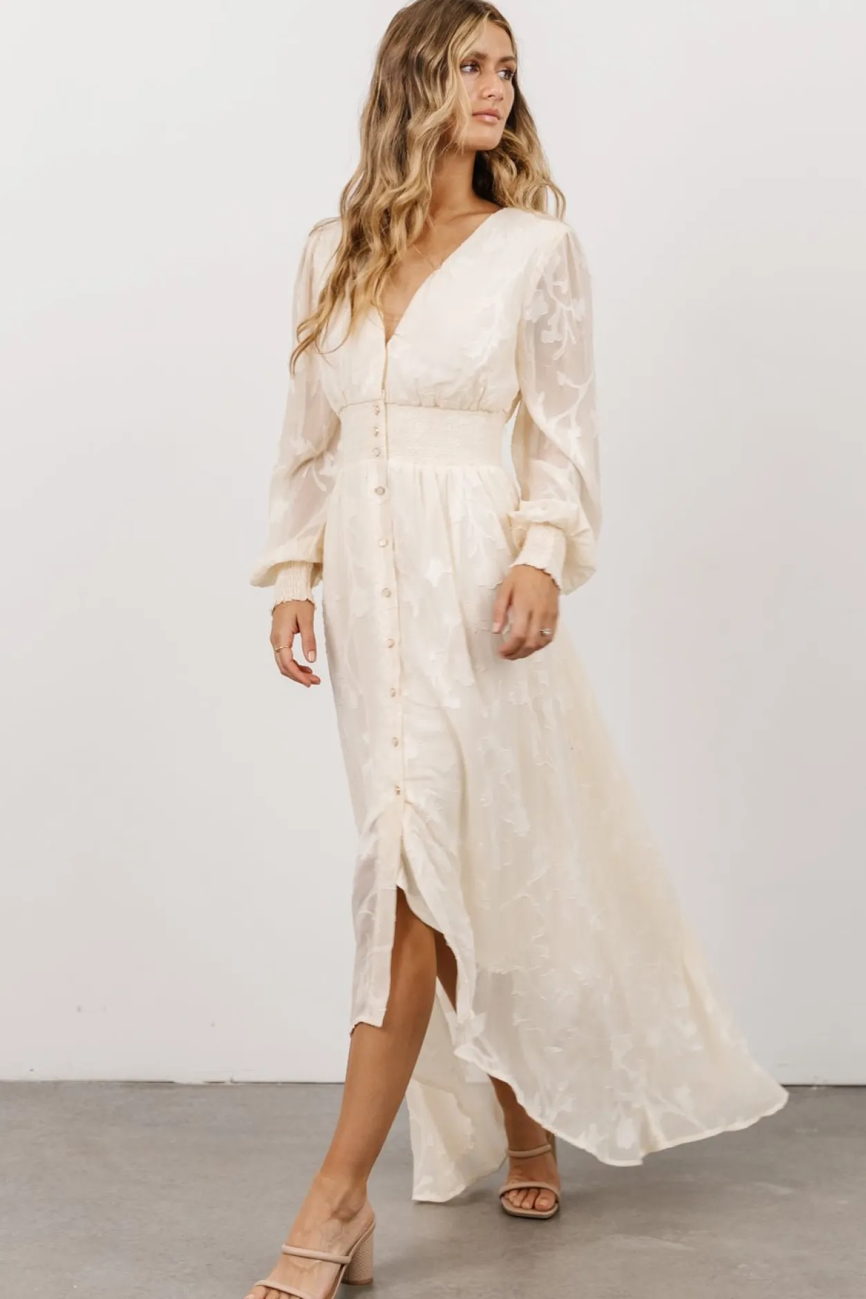 Outlet Baltic Born Mayfair High Low Maxi Dress | Vintage Cream VintageCream
