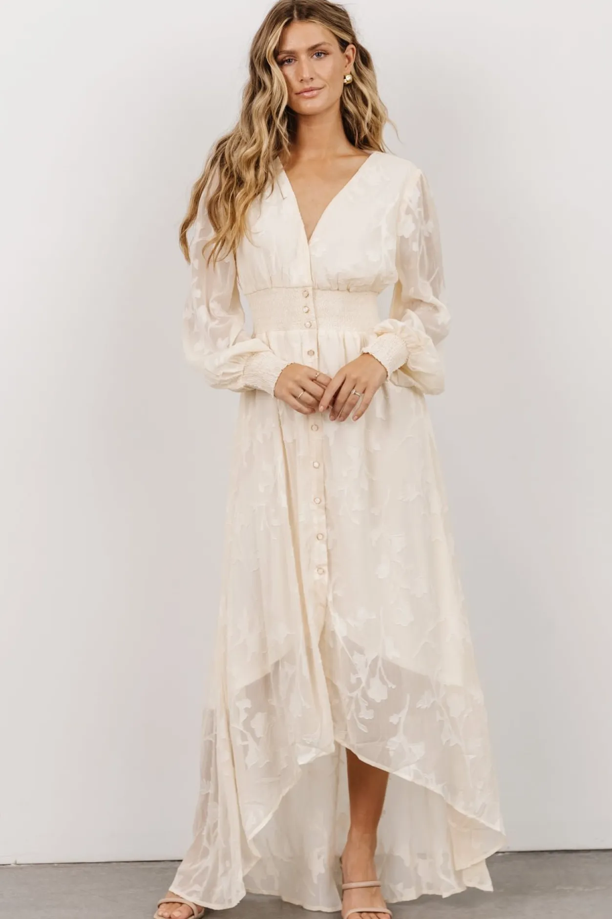 Outlet Baltic Born Mayfair High Low Maxi Dress | Vintage Cream VintageCream