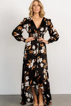 Online Baltic Born Mayfair High Low Maxi Dress | Black Floral BlackFloral
