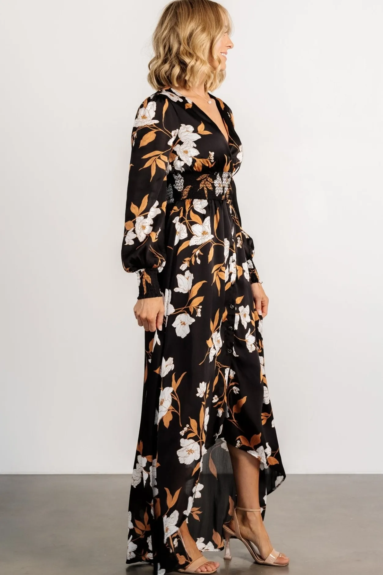 Online Baltic Born Mayfair High Low Maxi Dress | Black Floral BlackFloral