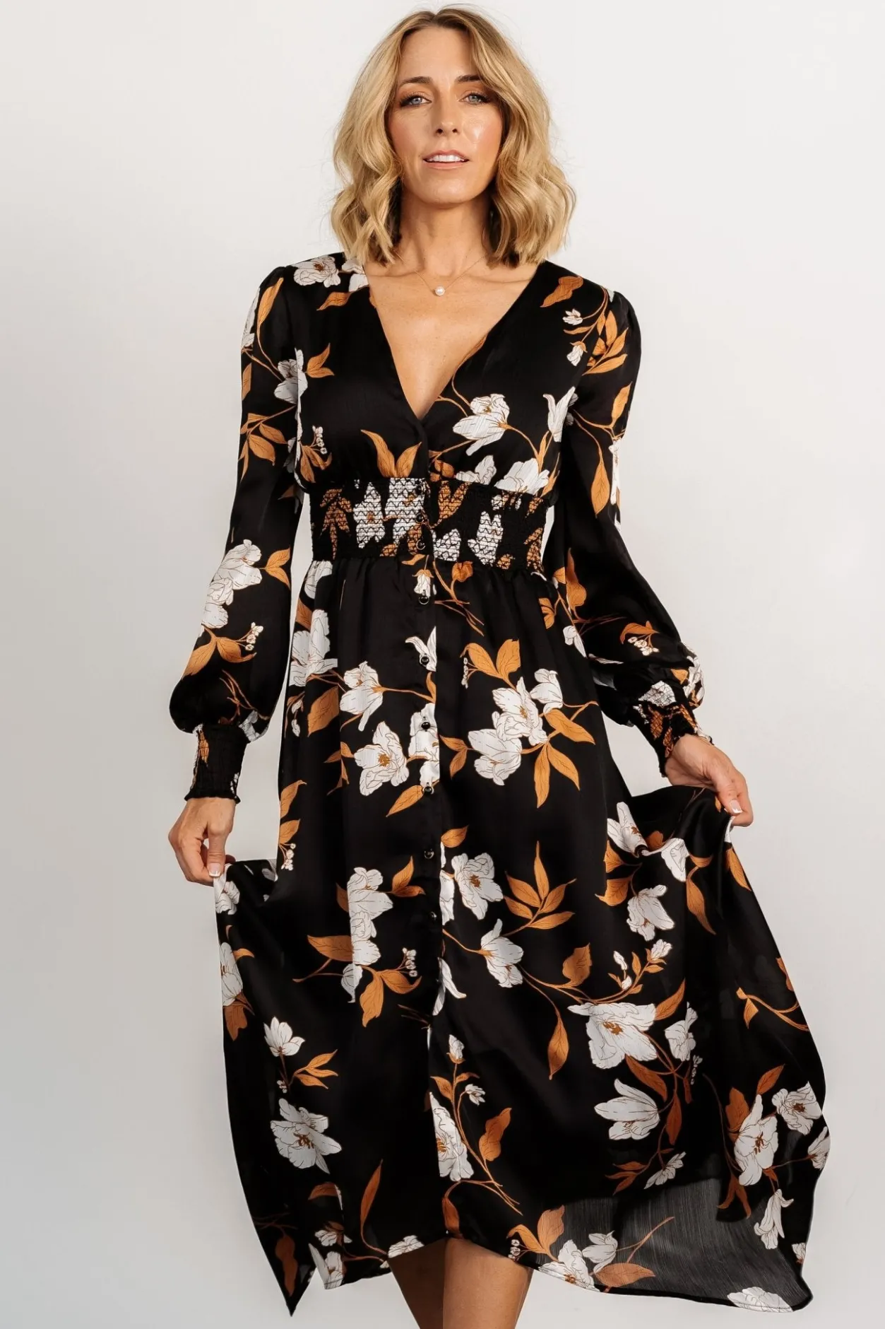 Online Baltic Born Mayfair High Low Maxi Dress | Black Floral BlackFloral