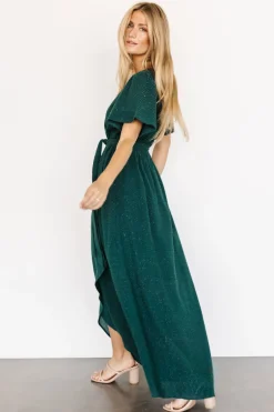 Discount Baltic Born McCall Textured Maxi Dress | Dark Green DarkGreen