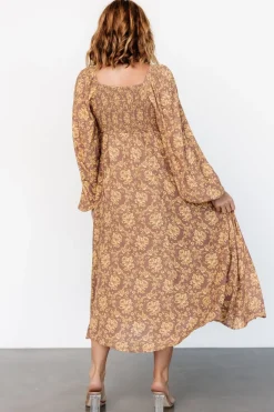 Discount Baltic Born McKinney Dress | Brown + Gold Floral Brown+GoldFloral