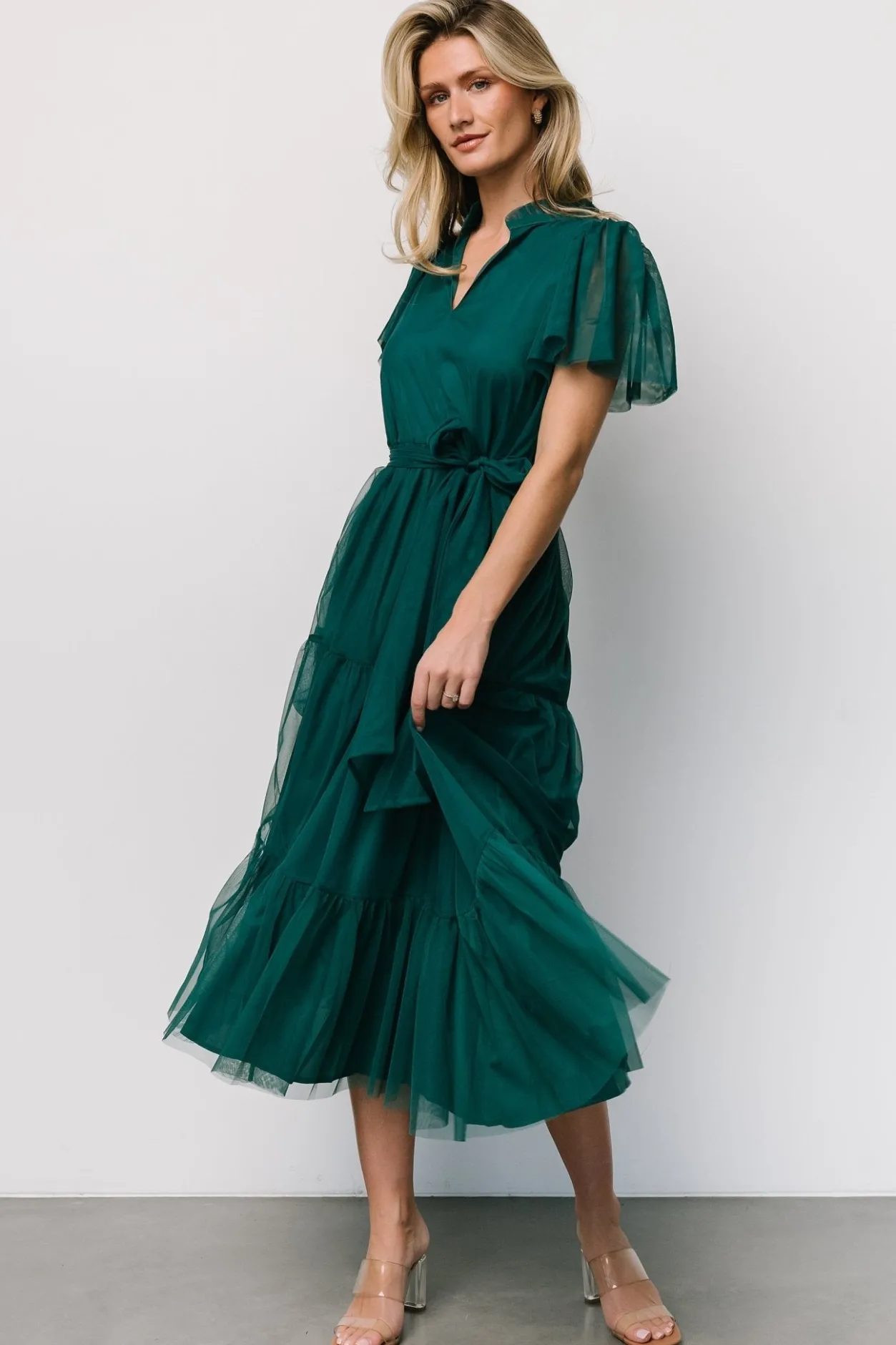 Best Baltic Born Medina Tulle Midi Dress | Emerald