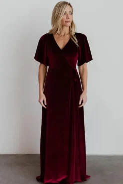 Discount Baltic Born Meghan Velvet Wrap Maxi Dress | Mulberry