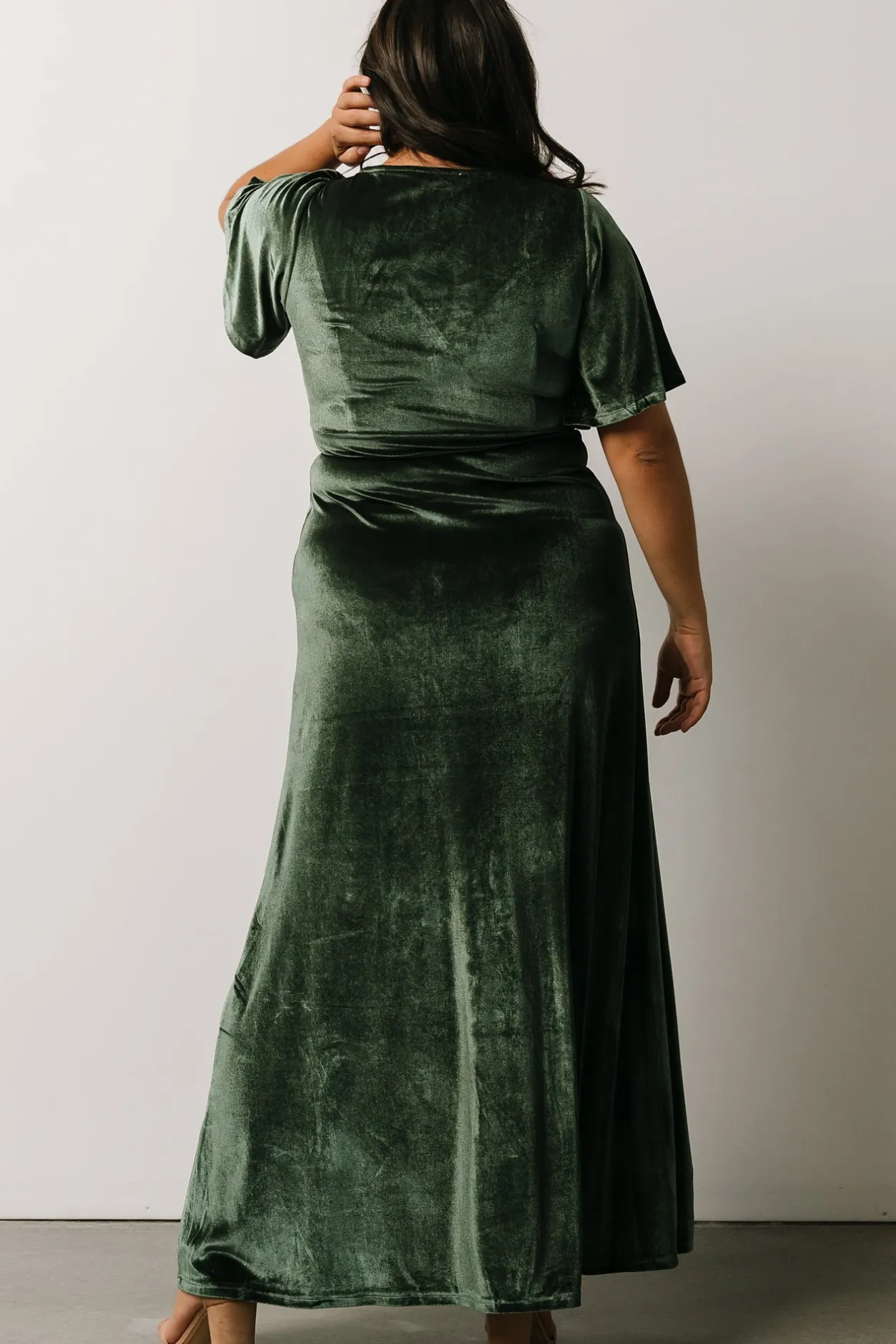 Clearance Baltic Born Meghan Velvet Wrap Maxi Dress | Deep Green DeepGreen