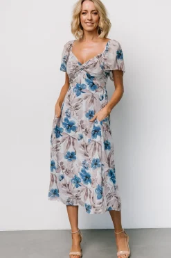 New Baltic Born Melinda Midi Dress | Blue Floral BlueFloral