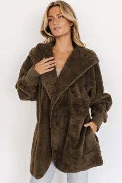 New Baltic Born Melrose Teddy Jacket | Olive