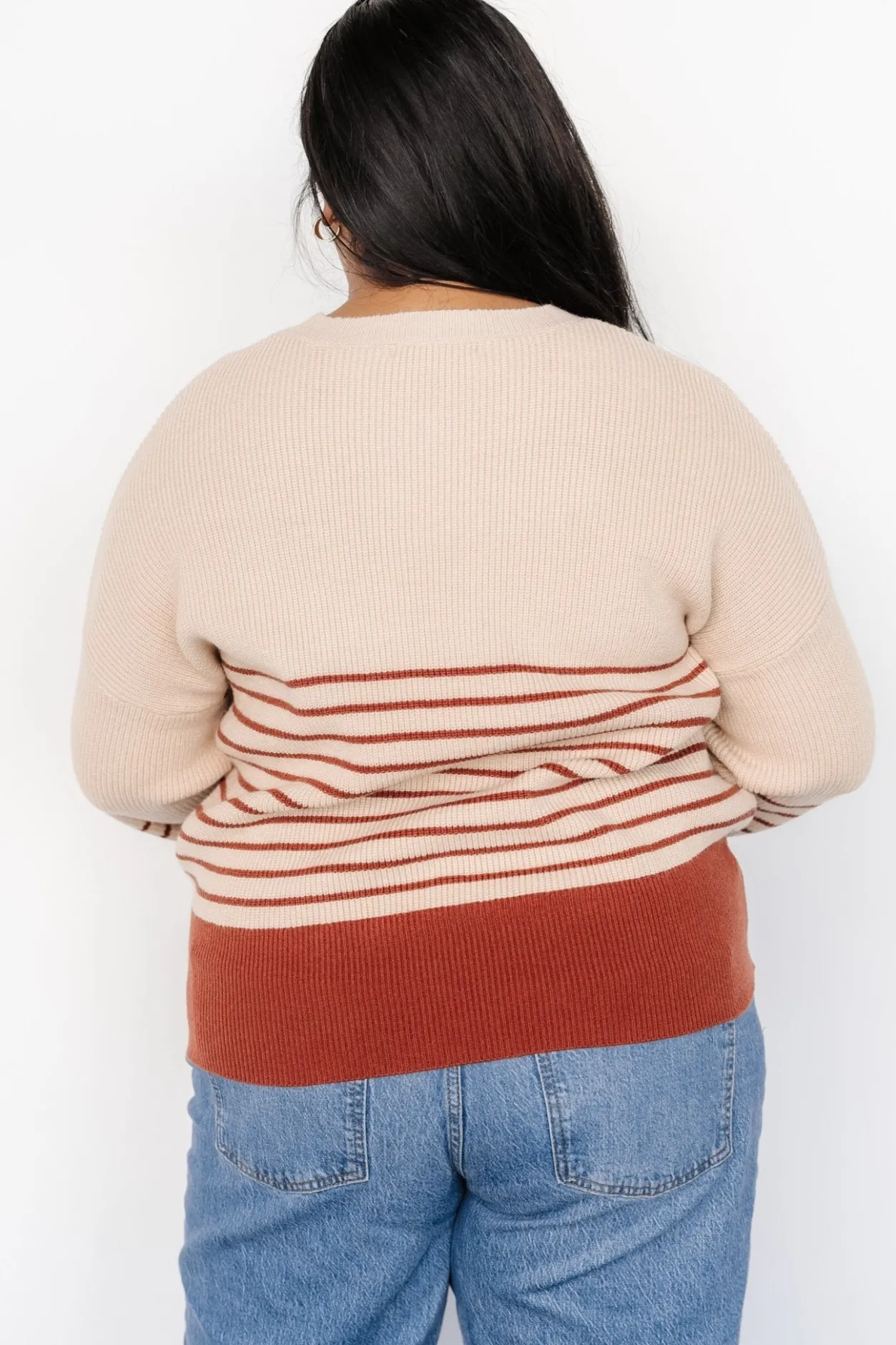 Clearance Baltic Born Miles Striped Sweater | Taupe + Marsala Taupe+Marsala