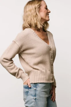 Outlet Baltic Born Milo Waffle Knit Cardigan | Natural
