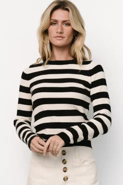 New Baltic Born Milwaukee Striped Sweater | Black + Ivory Black+Ivory