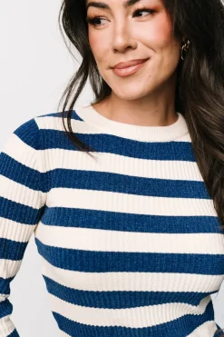 Discount Baltic Born Milwaukee Striped Sweater | Blue + Ivory Blue+Ivory