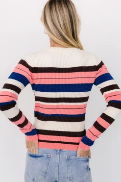 Discount Baltic Born Milwaukee Striped Sweater | Coral Multi CoralMulti