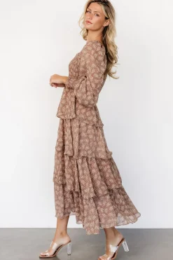 Online Baltic Born Miranda Tiered Maxi Dress | Latte Floral LatteFloral