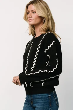 Sale Baltic Born Misha Patterned Sweater | Black
