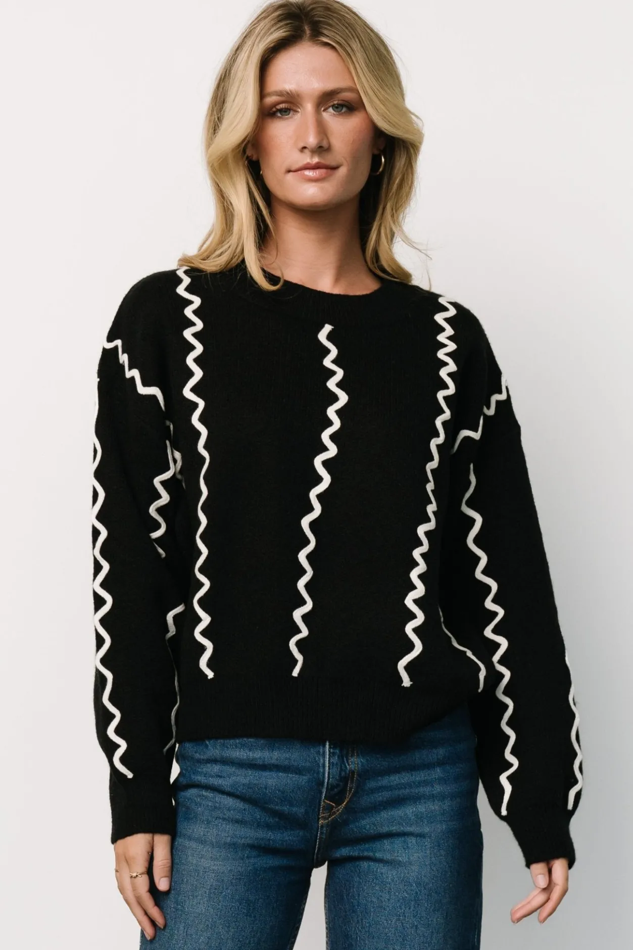 Sale Baltic Born Misha Patterned Sweater | Black