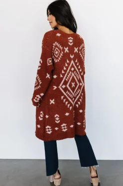 Best Baltic Born Missoula Oversized Cardigan | Rust + Beige Rust+Beige