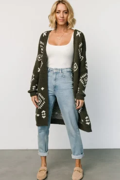 Online Baltic Born Missoula Oversized Cardigan | Olive + Off White Olive+OffWhite
