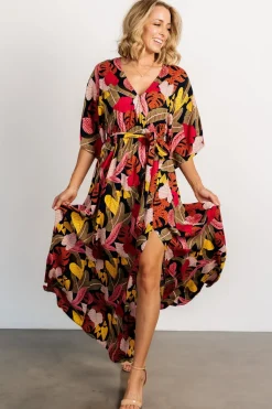 New Baltic Born Moira Kimono Maxi Dress | Navy Multi Print NavyMultiPrint