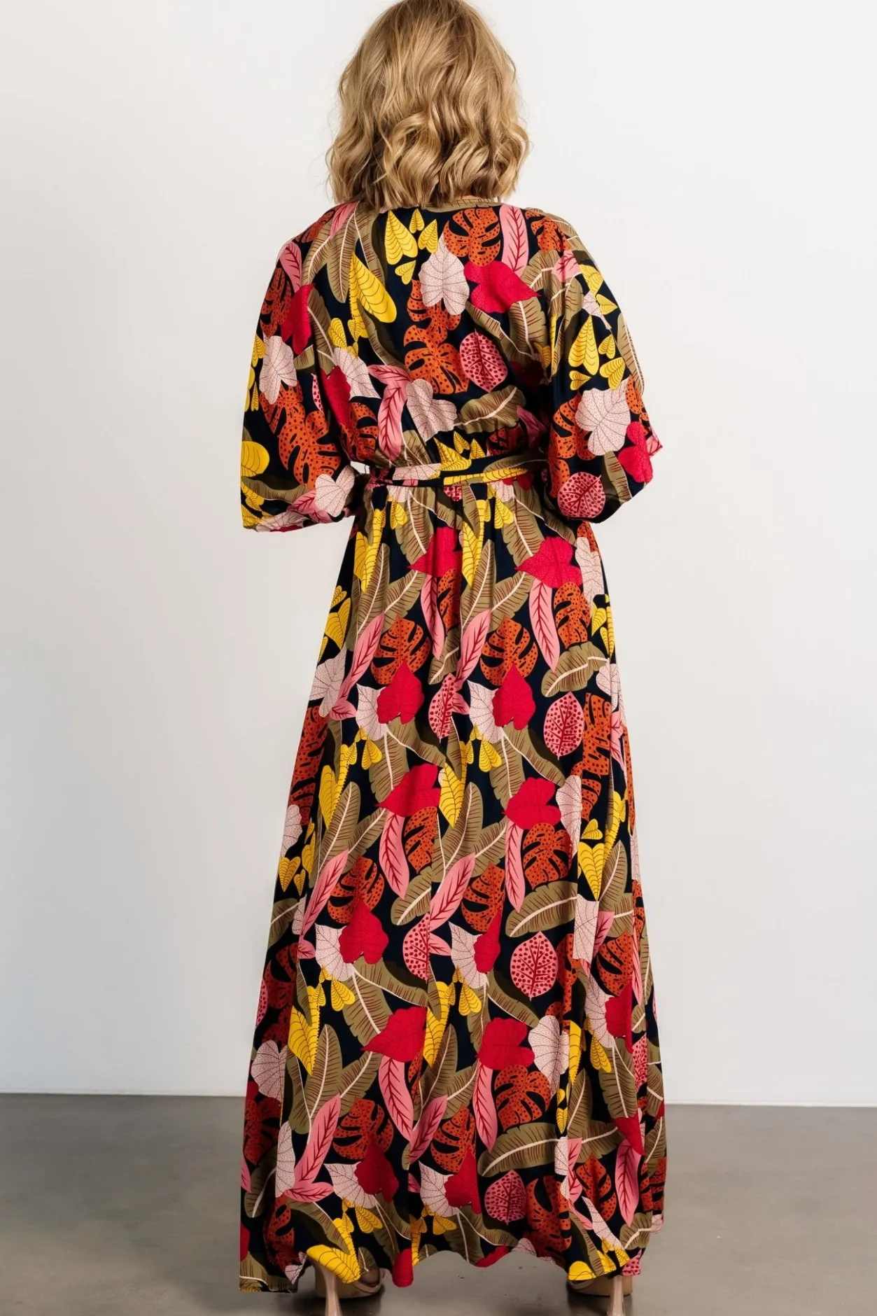 New Baltic Born Moira Kimono Maxi Dress | Navy Multi Print NavyMultiPrint