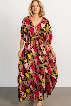 New Baltic Born Moira Kimono Maxi Dress | Navy Multi Print NavyMultiPrint