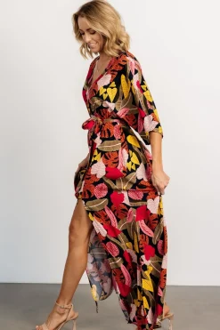 New Baltic Born Moira Kimono Maxi Dress | Navy Multi Print NavyMultiPrint