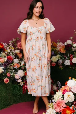 Online Baltic Born Molly Midi Dress | Cream Floral CreamFloral