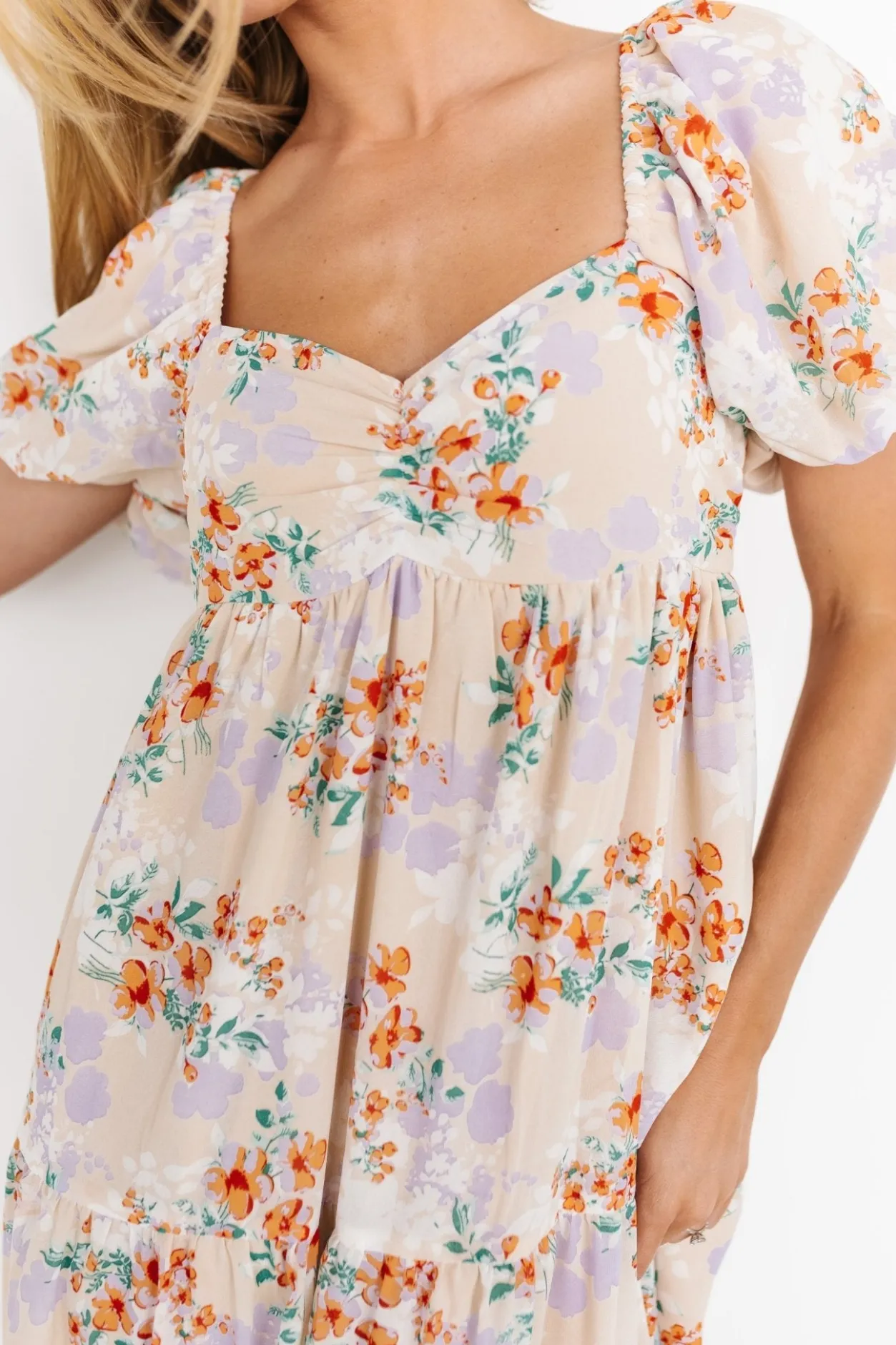 Online Baltic Born Molly Midi Dress | Cream Floral CreamFloral
