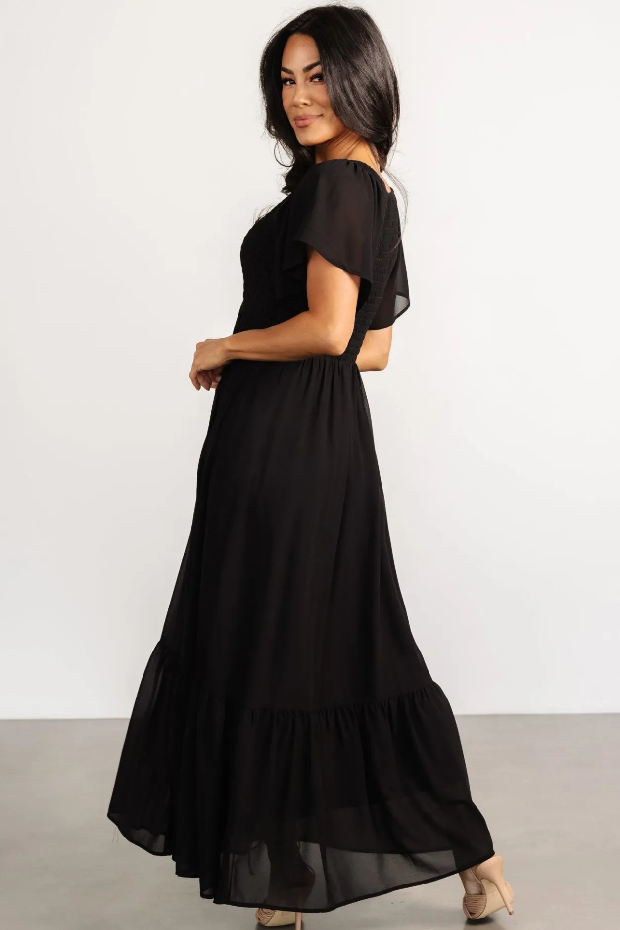 New Baltic Born Monica Smocked Dress | Black