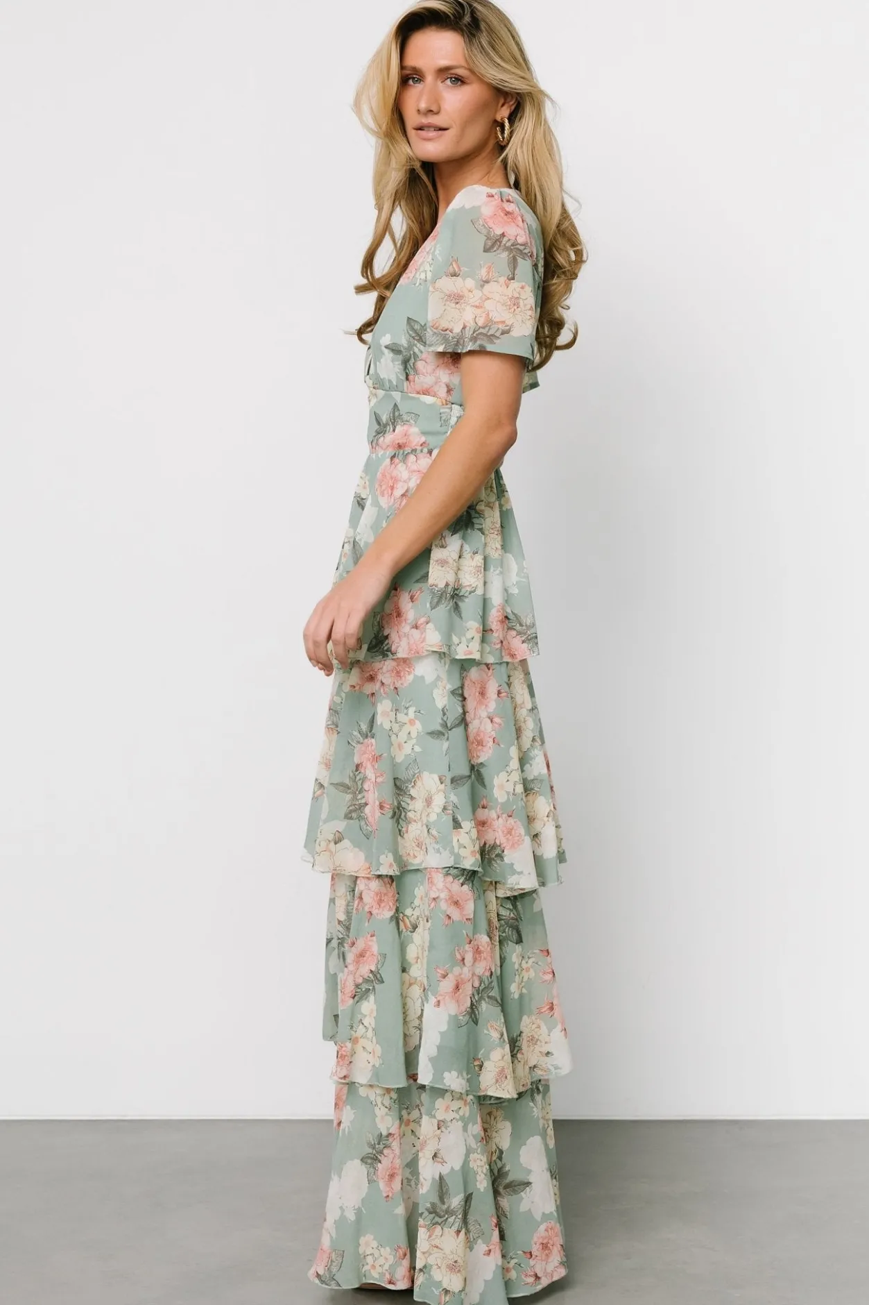 New Baltic Born Montaigne Ruffle Maxi Dress | Sage Floral SageFloral