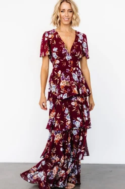 Outlet Baltic Born Montaigne Ruffle Maxi Dress | Mulberry Floral MulberryFloral