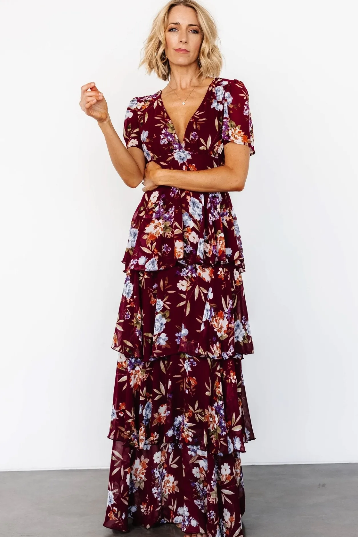 Outlet Baltic Born Montaigne Ruffle Maxi Dress | Mulberry Floral MulberryFloral