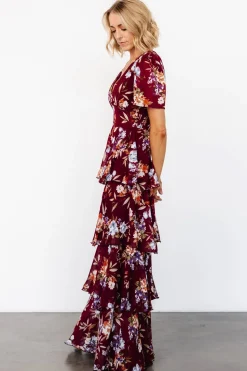 Outlet Baltic Born Montaigne Ruffle Maxi Dress | Mulberry Floral MulberryFloral