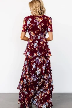 Outlet Baltic Born Montaigne Ruffle Maxi Dress | Mulberry Floral MulberryFloral