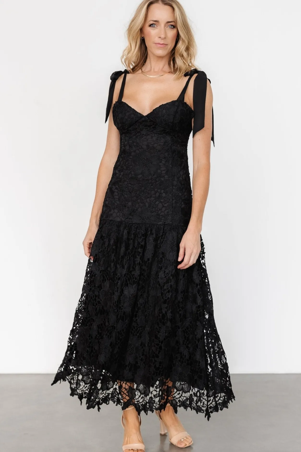 Online Baltic Born Monte Carlo Lace Midi Dress | Black